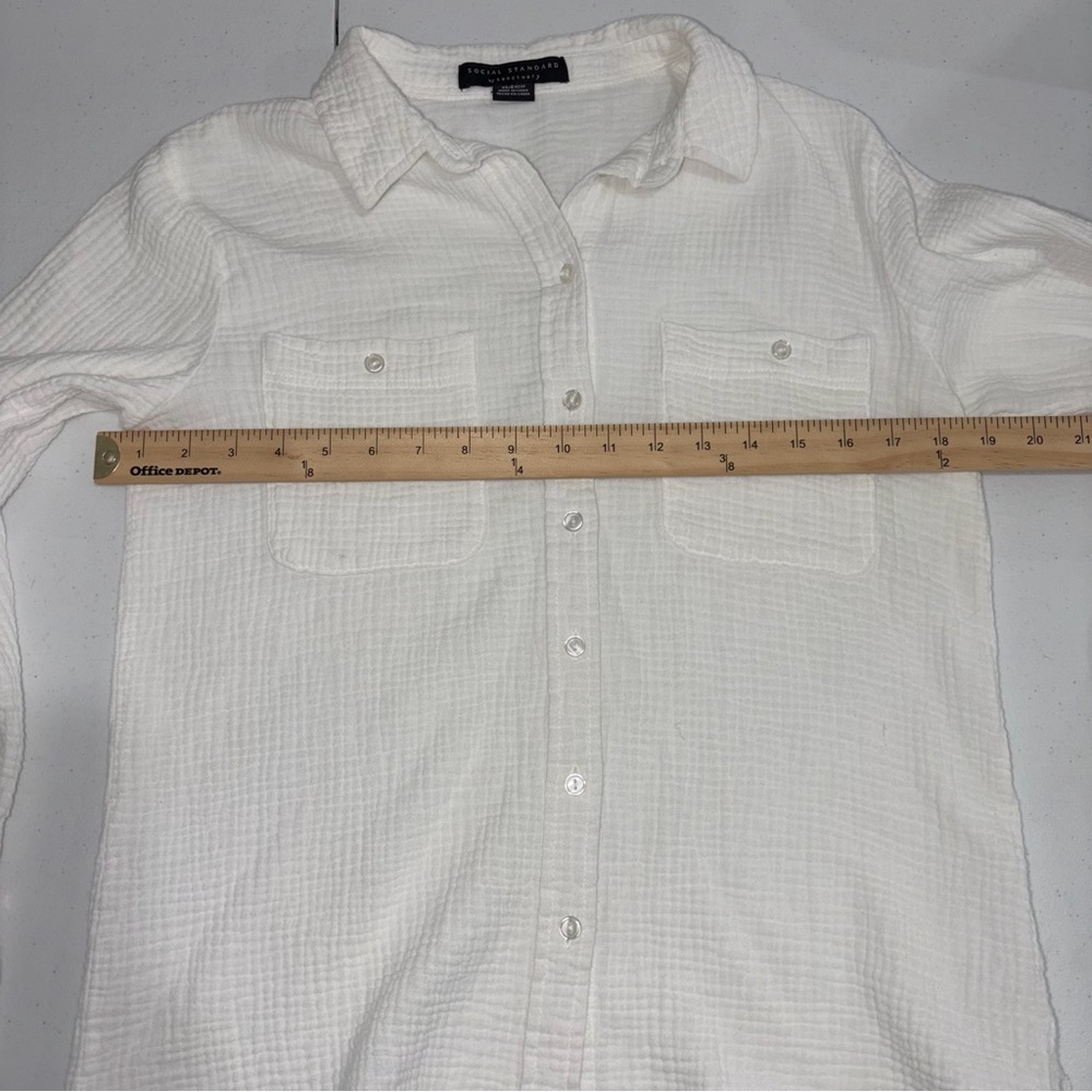 Sanctuary White Gauze Button Down Shirt (XS) - Picture 9 of 9
